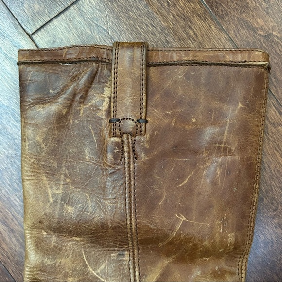 Frye Women’s Brown Leather Boots with Classic Western Harness Details, Size 10 - Picture 6 of 15